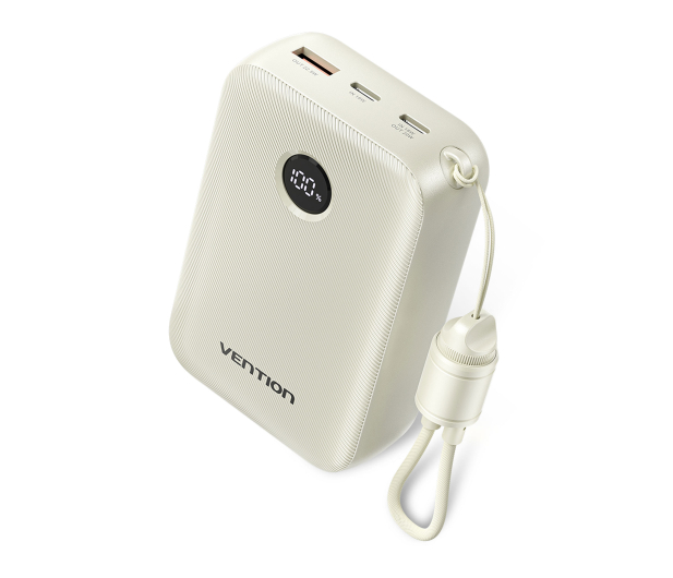 Vention Powerbank 20000mAh 2xUSB-C,USB-A z wyświetlaczem beżowy - 1543383 - zdjęcie